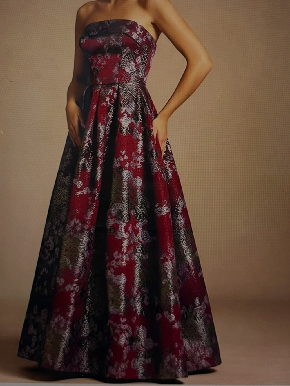 Red Gala Strapless Dress Size 6